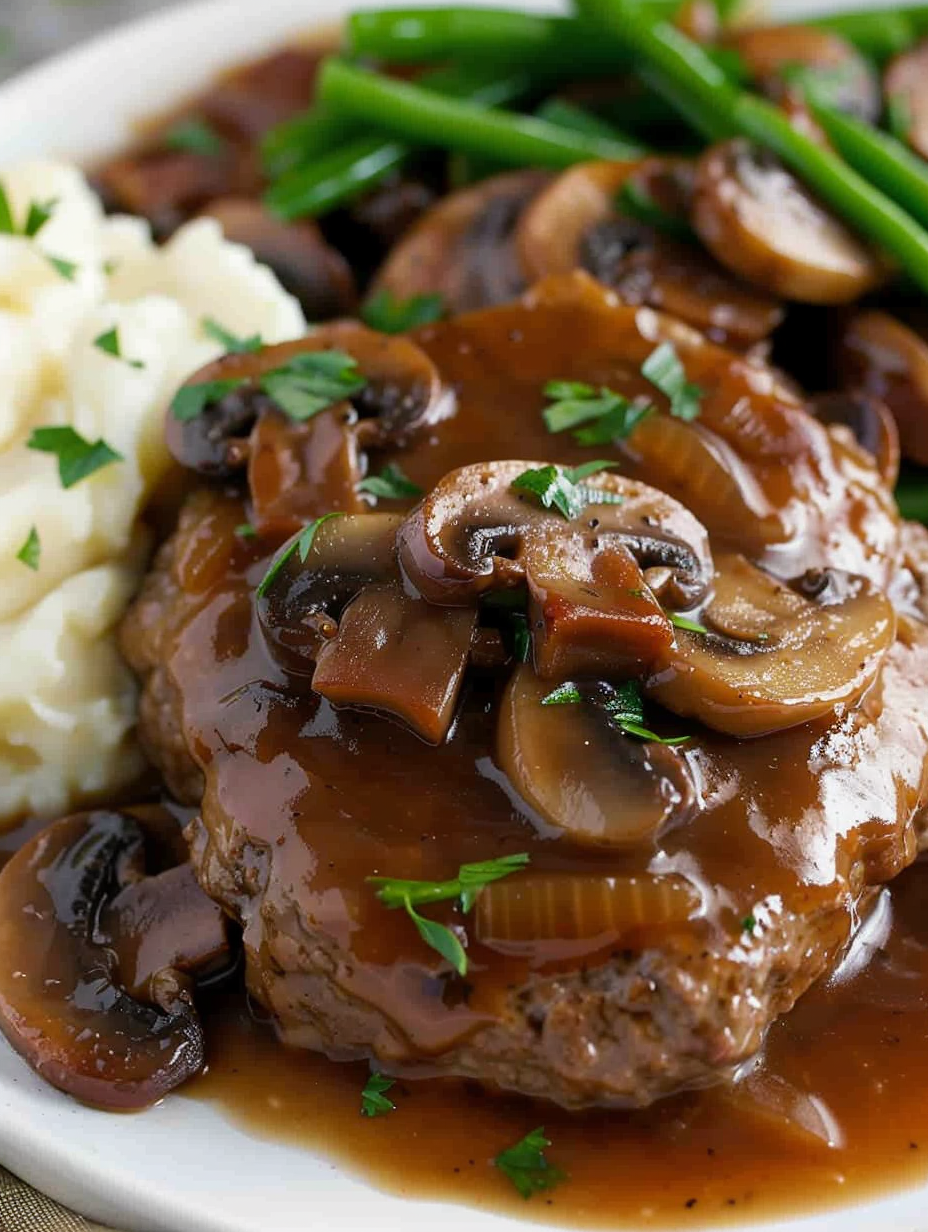 Sliced mushrooms and onions caramelizing in a skillet