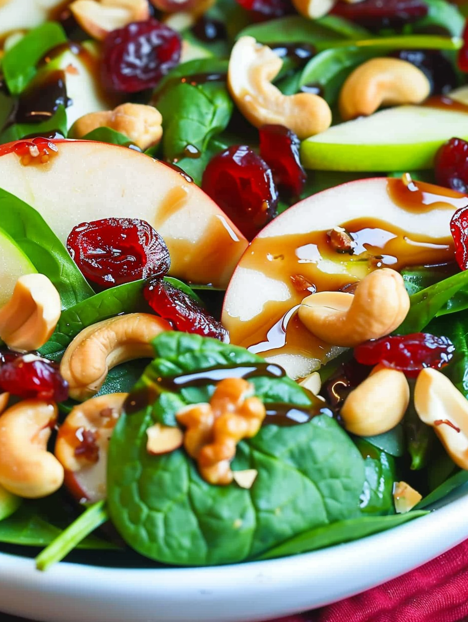 Serving suggestion for apple cranberry salad