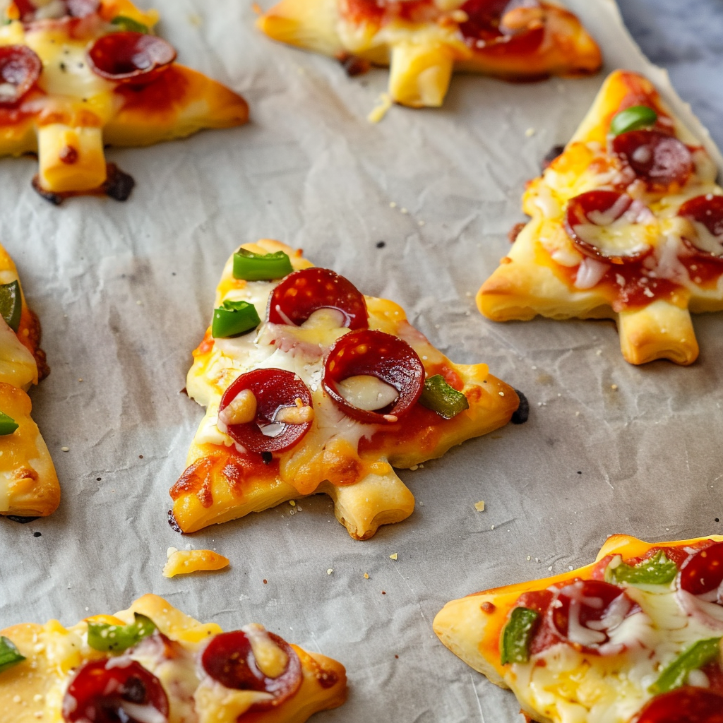 Mini Christmas Tree Pizzas