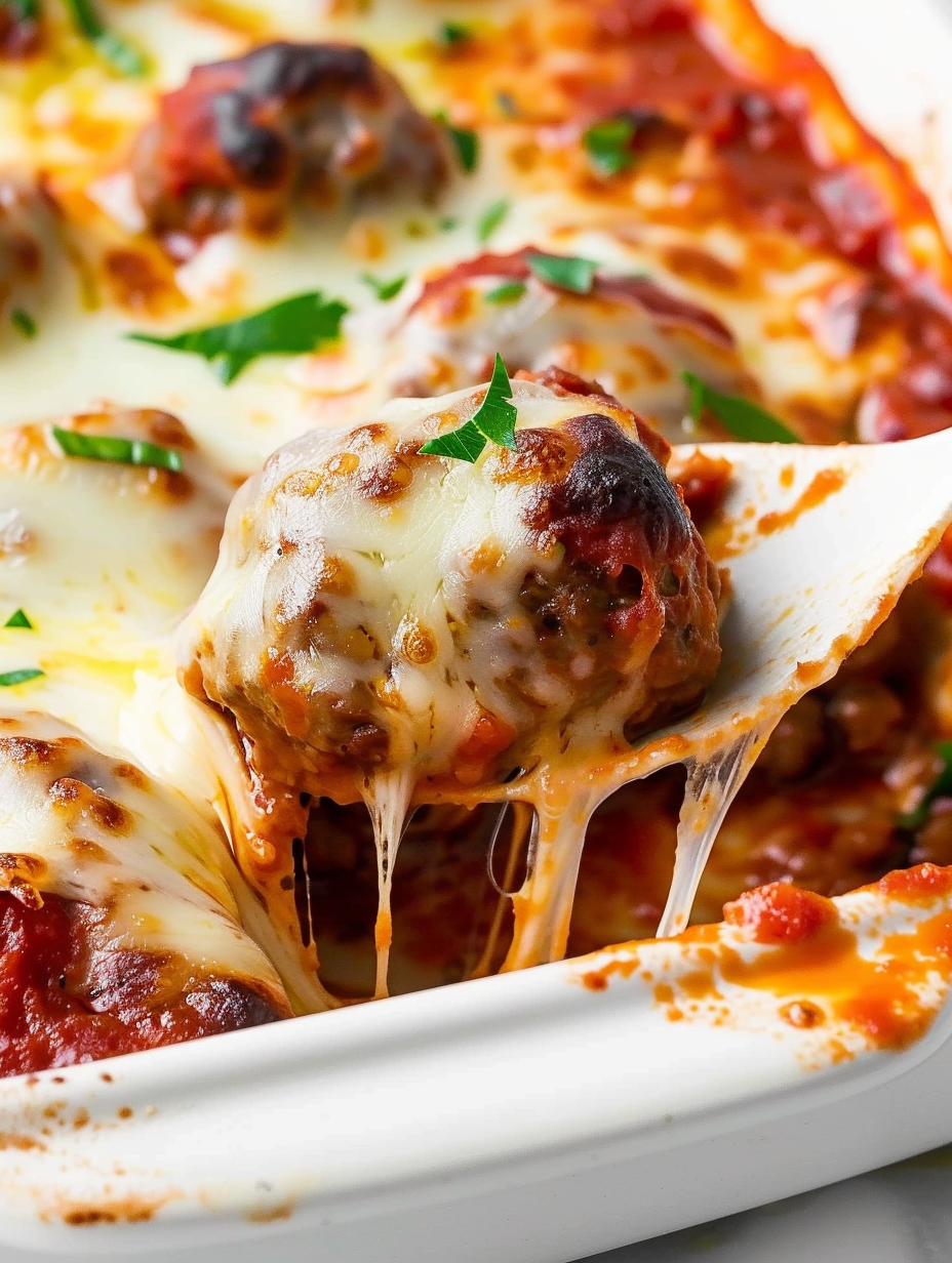 Cheesy Bake Meatballs
