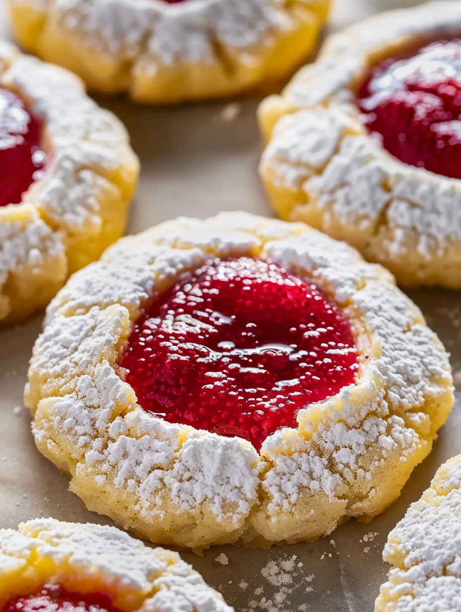 Raspberry Curd Lemon Cookies (Gluten Free)