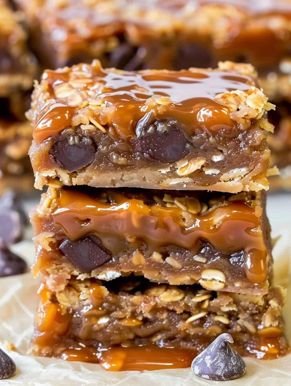 Freshly baked carmelitas in pan