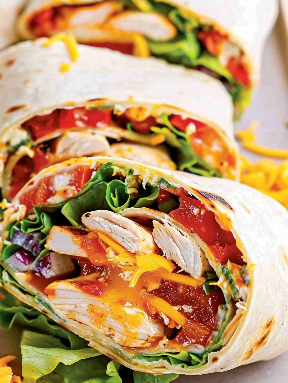 Southwest Chicken Wraps assembled on a plate