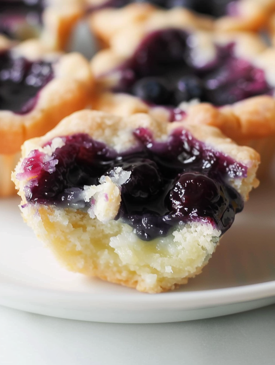 Close-up of a blueberry pie cookie with white chocolate drizzle