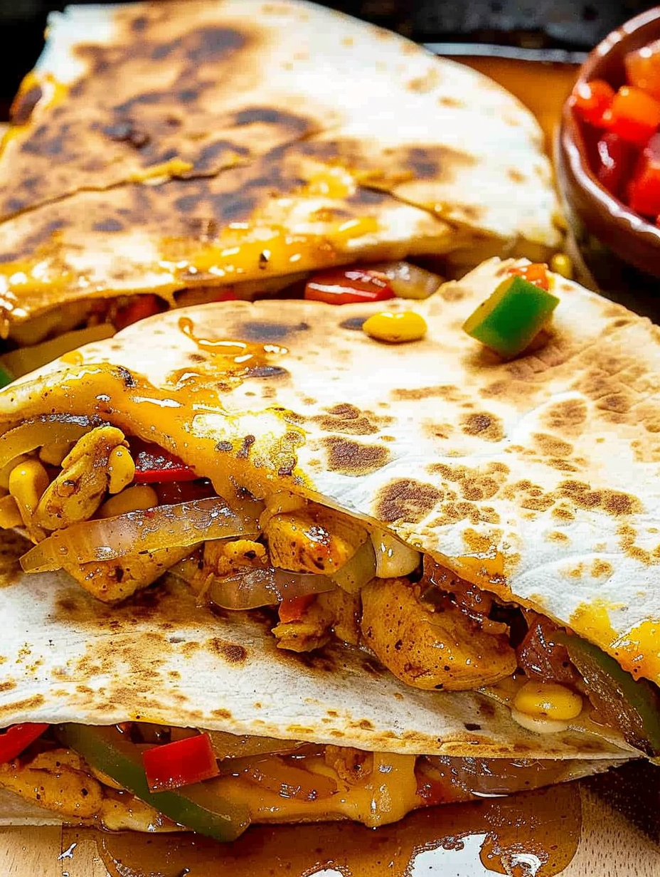 Crispy golden quesadilla on a plate