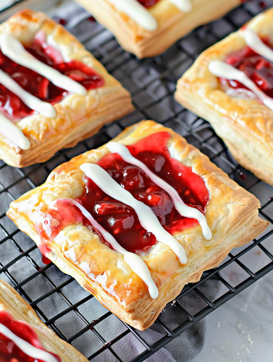 Plated cherry cream cheese danish with garnish