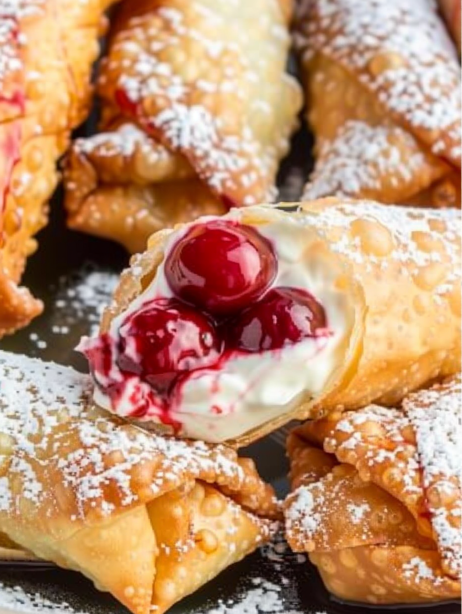 Cherry Cheesecake Egg Rolls