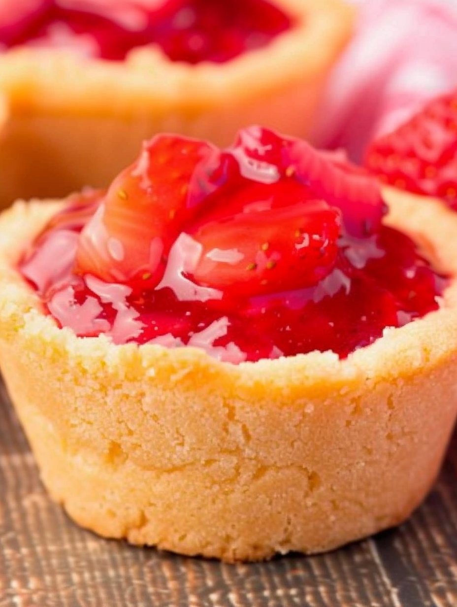 Fresh Strawberry Pie Cookie Cups