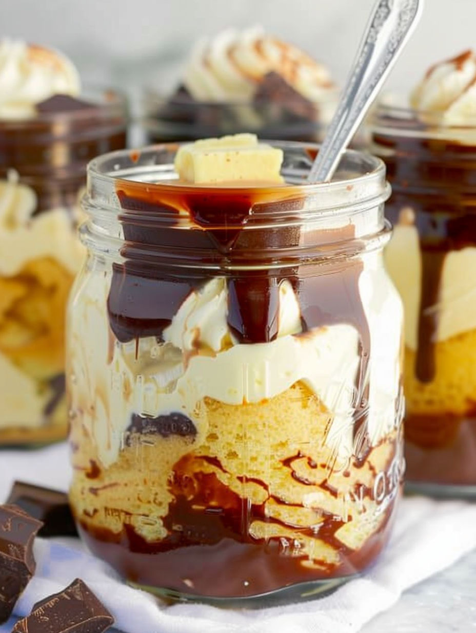 Mason Jar Boston Cream Pie Parfait
