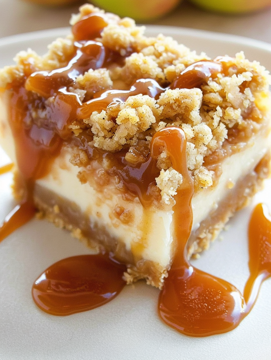 Caramel Apple Cheesecake Bars fresh out of the oven