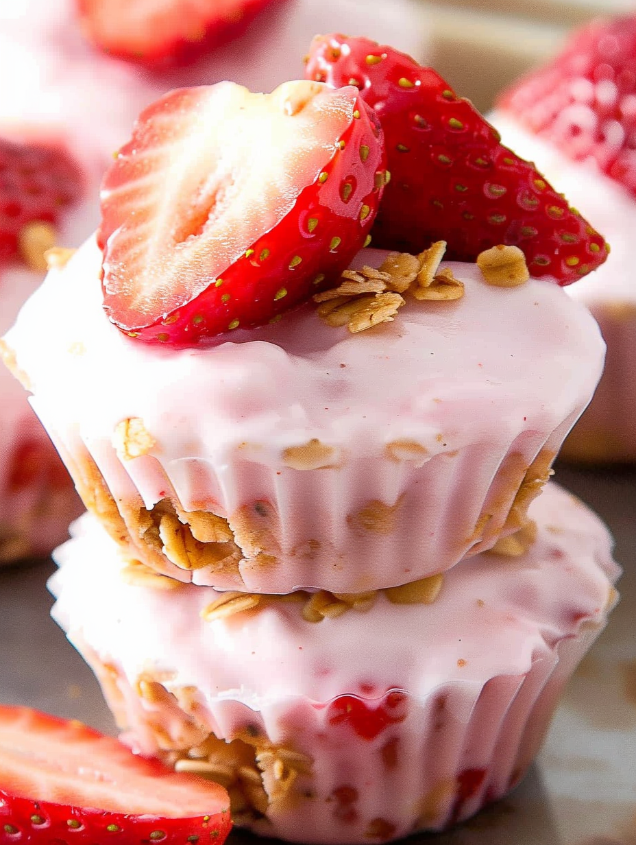 3 Ingredient Strawberry Yogurt Bites