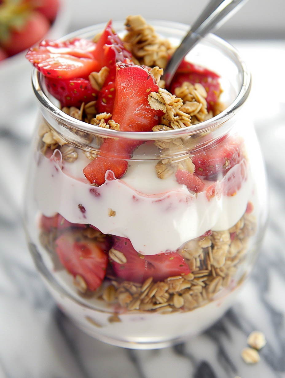 Strawberry Cheesecake Breakfast Parfait