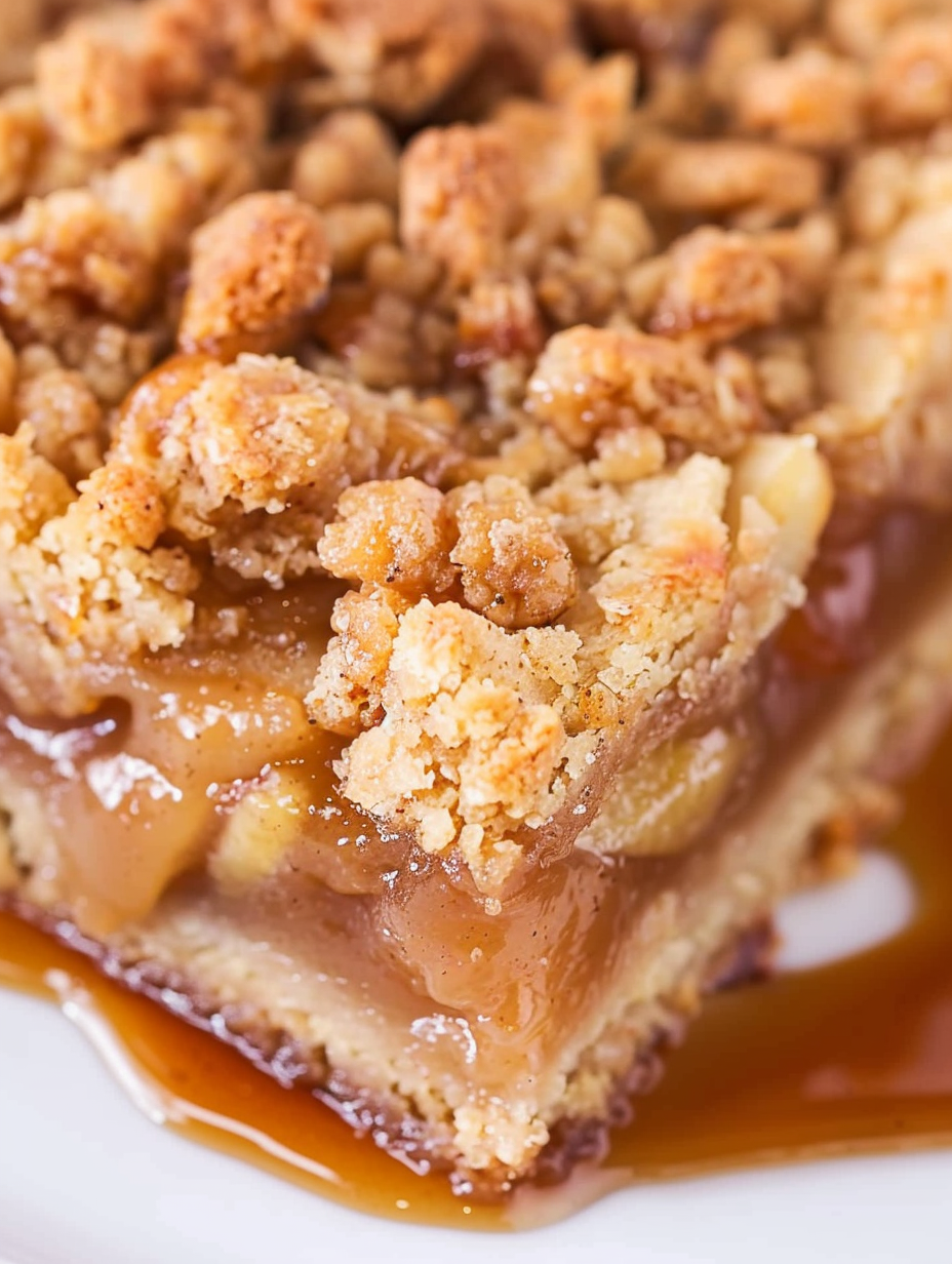 Plated caramel apple bar with ice cream and caramel drizzle
