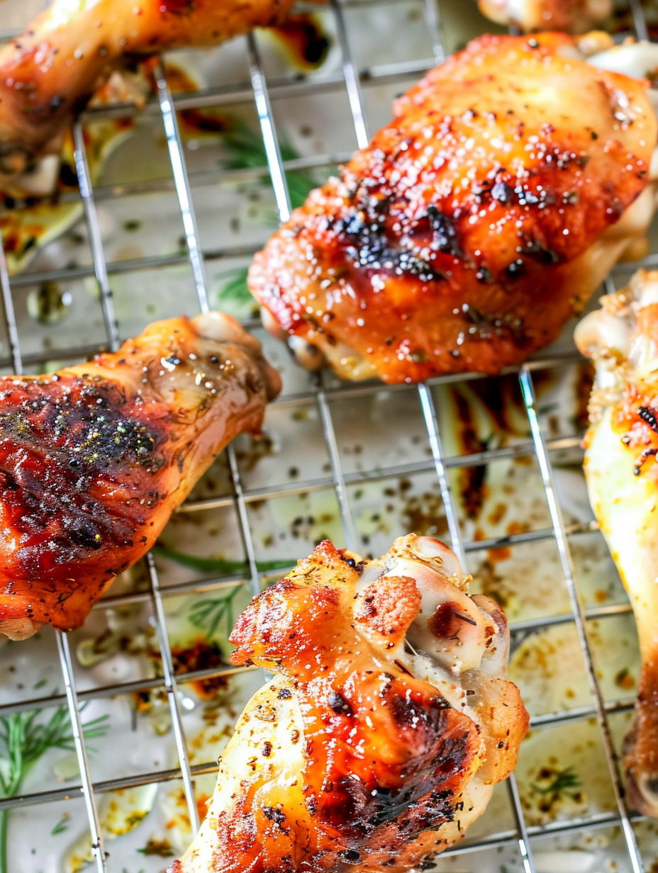 Dill pickle chicken wings on a platter with dill garnish