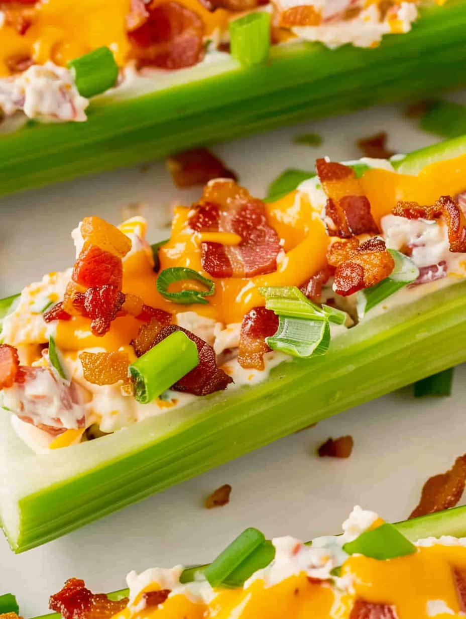 Cheddar Bacon Celery Sticks