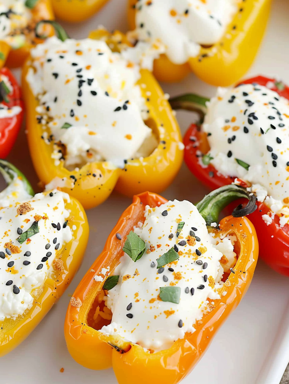 Everything Bagel Cream Cheese Stuffed Mini Peppers