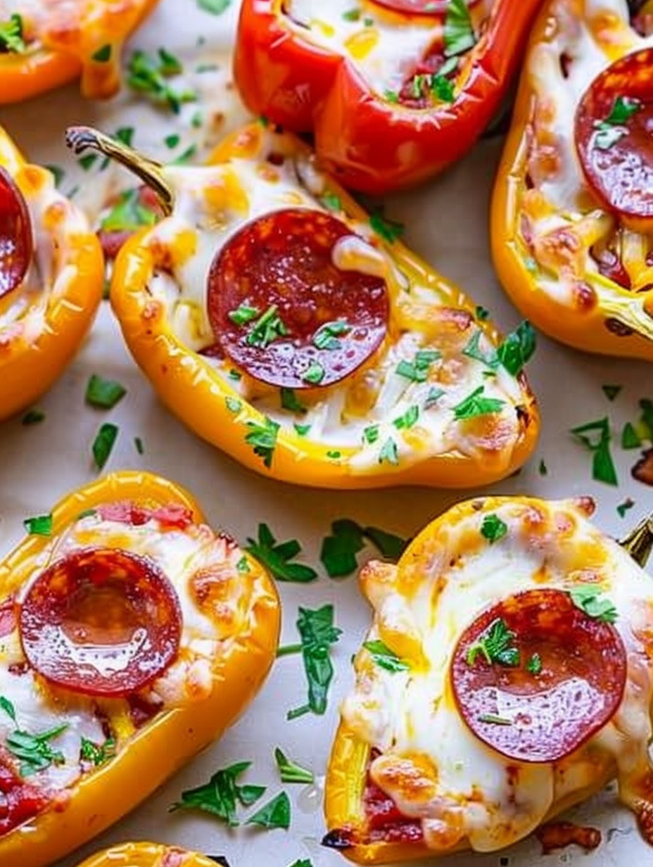 Tray of pepper pizza poppers fresh from the oven