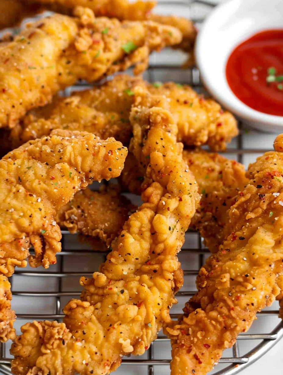 Close-up of crispy breading