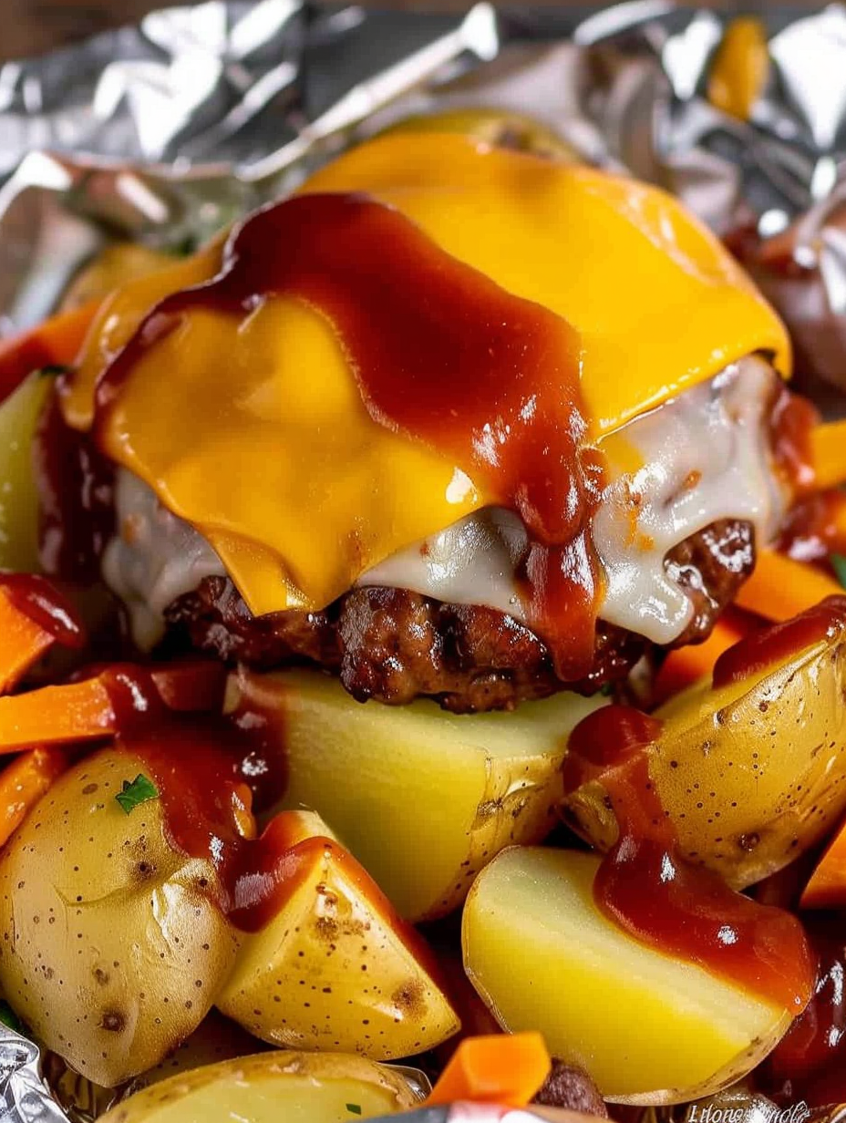 Foil packets baking on sheet tray