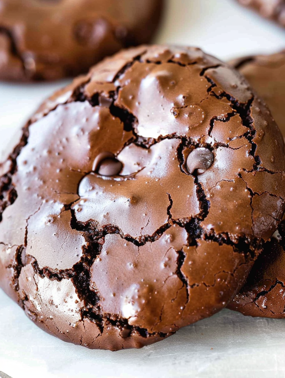 Small batch flourless chocolate cookies on parchment