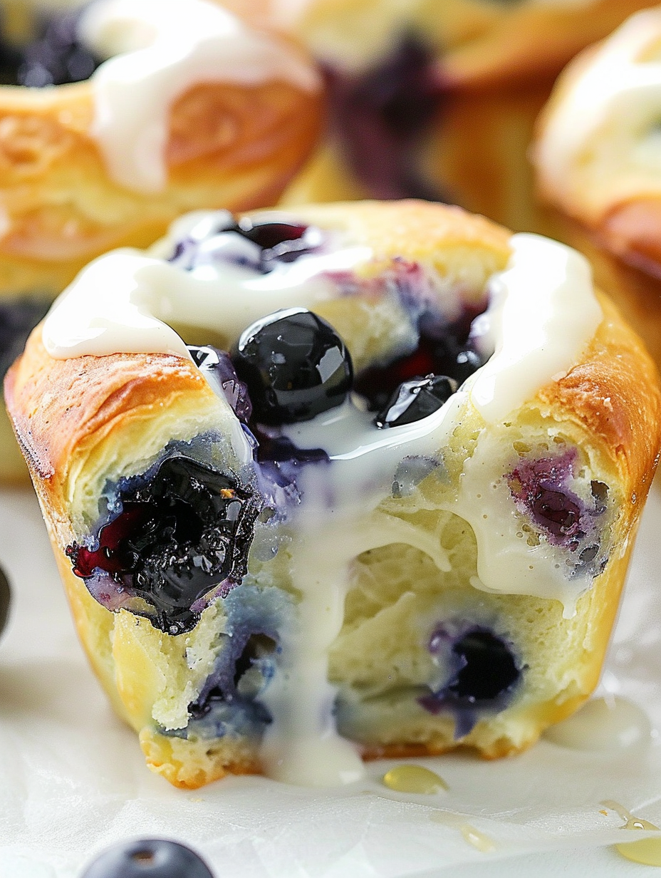 Blueberry Crescent Roll Muffins