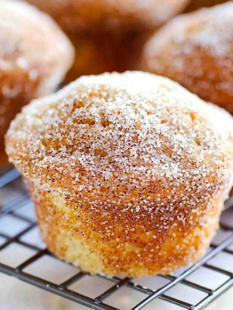 Cinnamon sugar donut muffins batter in mixing bowl