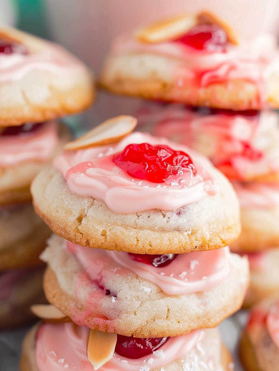 Bowl of diced maraschino cherries and dough