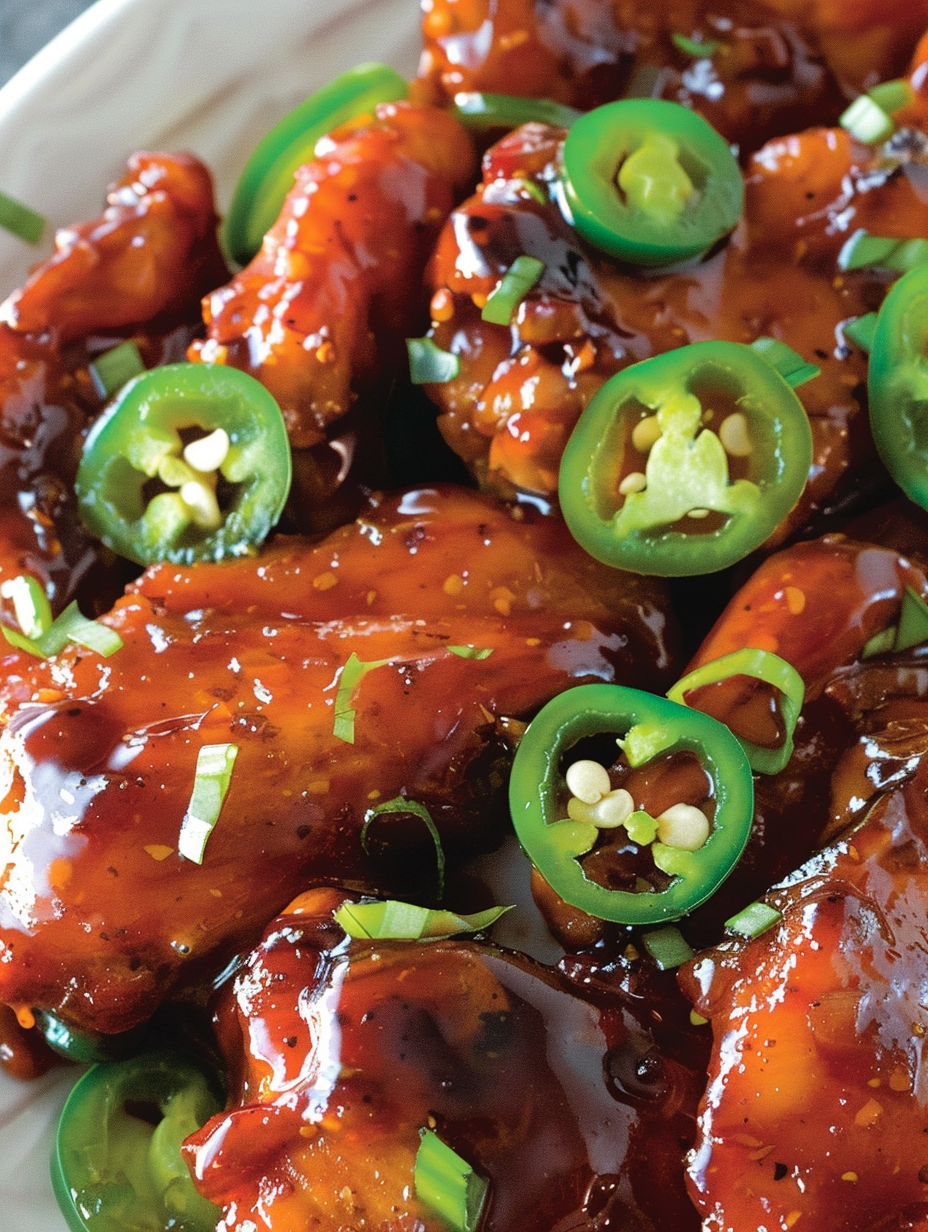 Finished Spicy Jalapeño Chicken on a platter