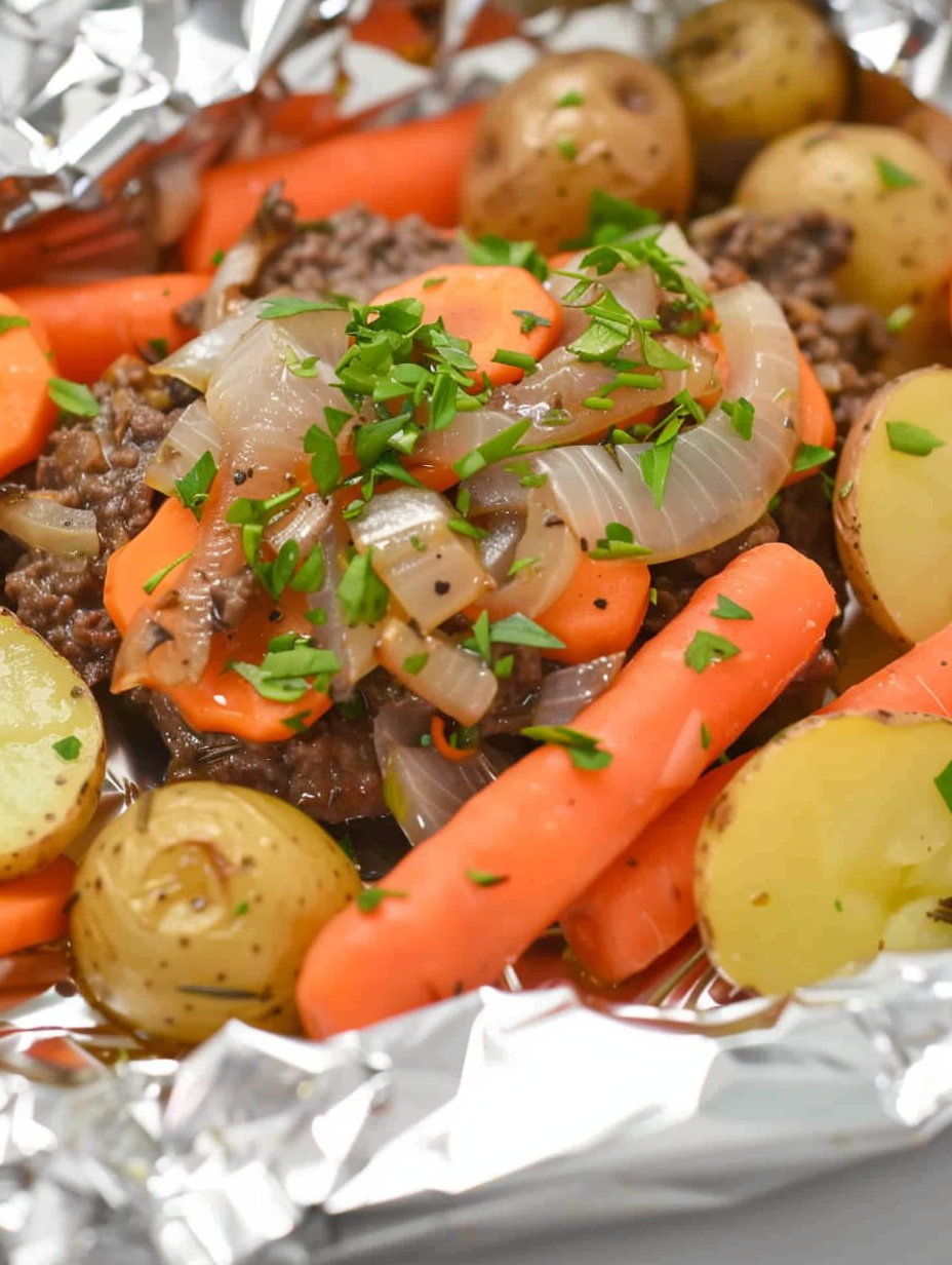 Stacked foil packets cooling on a tray