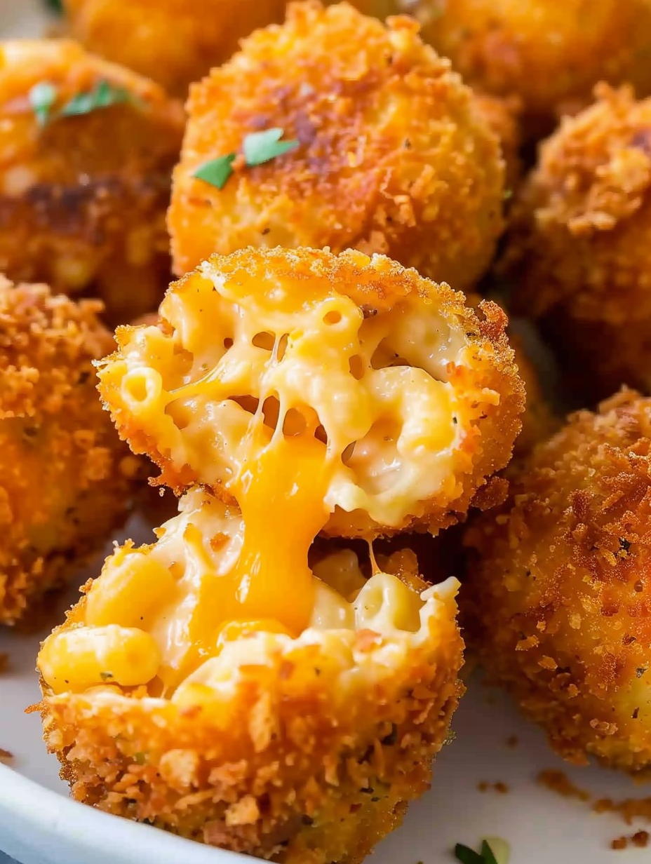 Mac and cheese balls served with dipping sauce