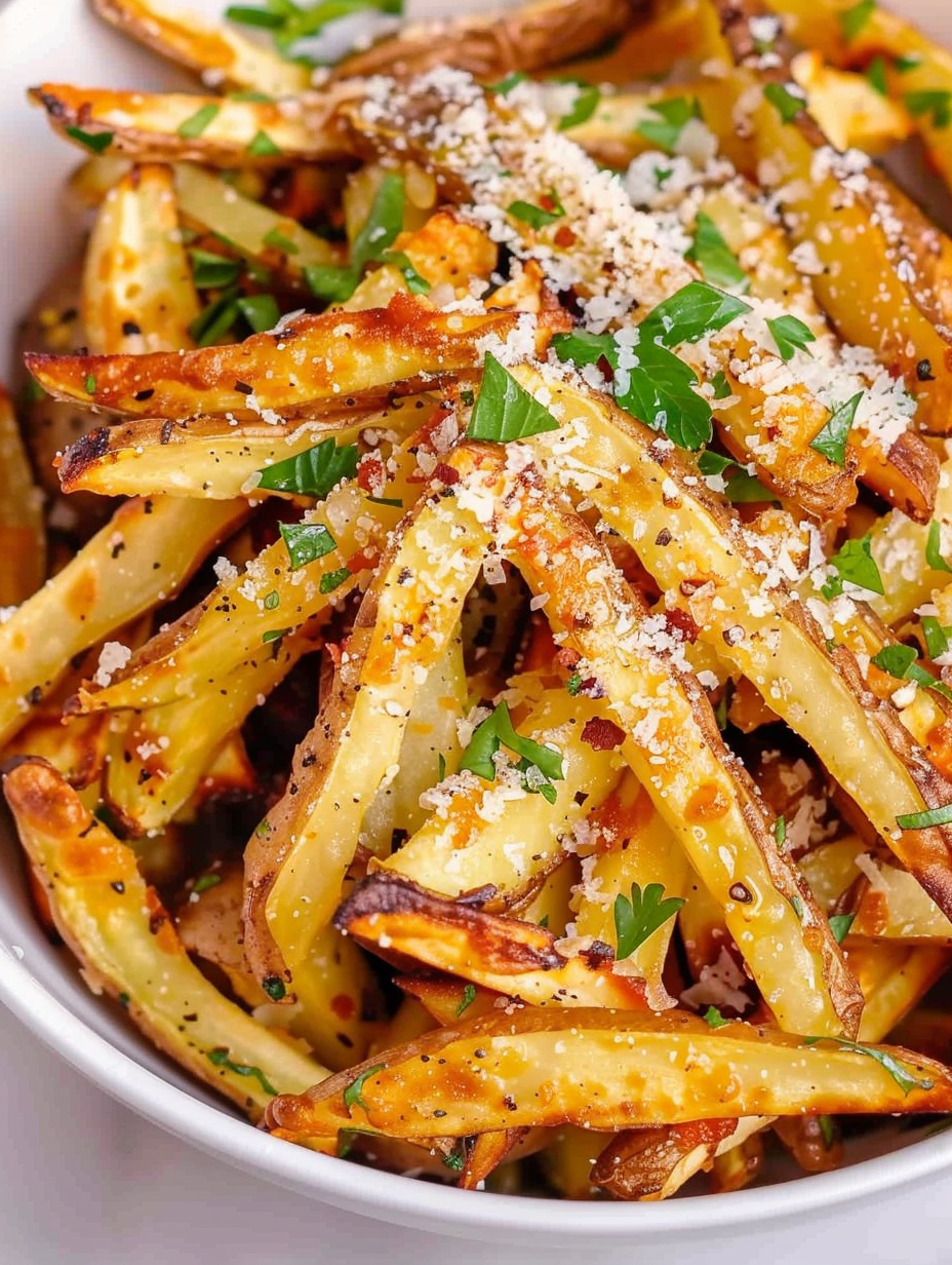 Crispy Air Fryer French Fries with Garlic-Parmesan