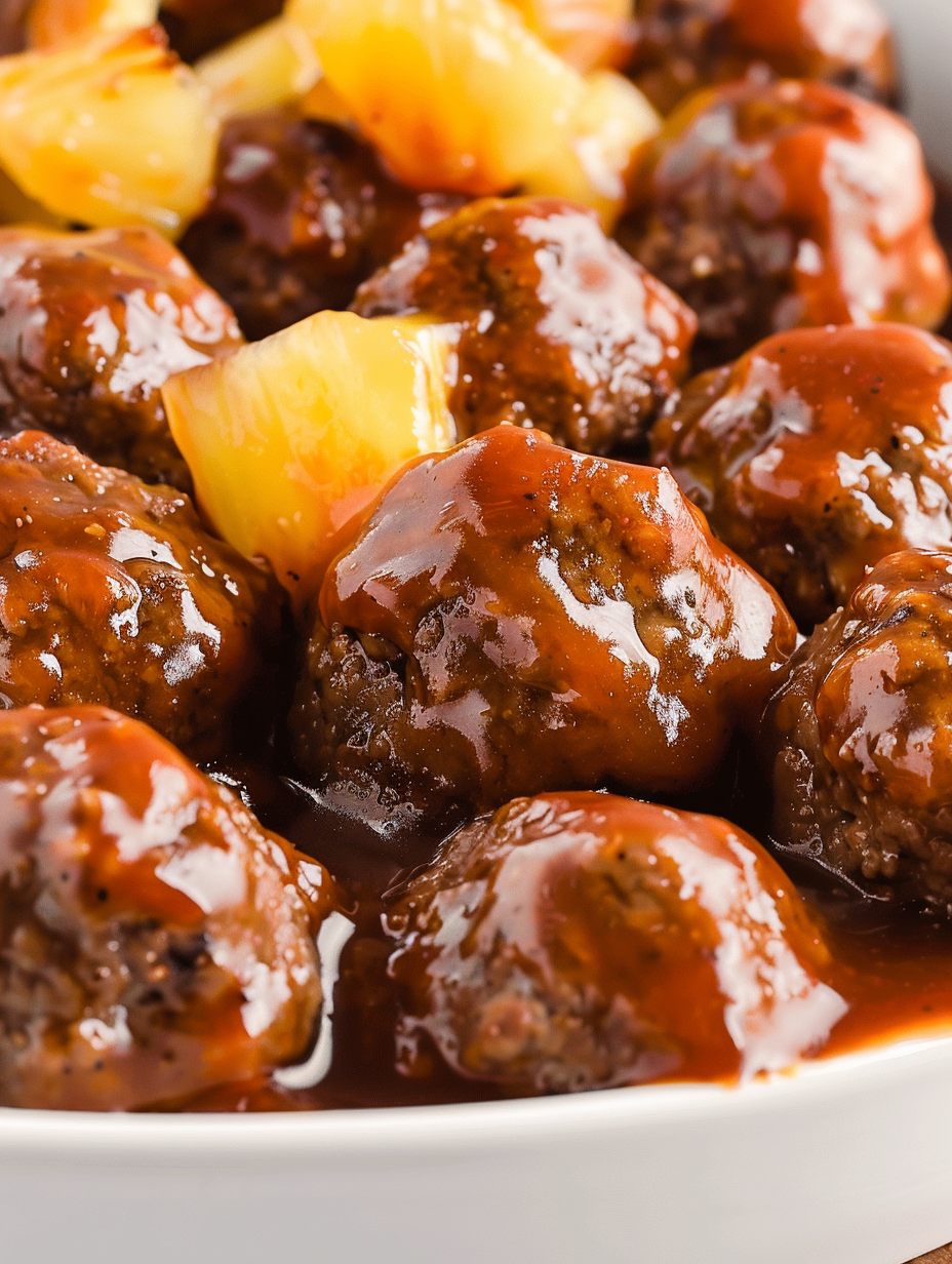 Sweet and sour meatballs ingredients on a counter