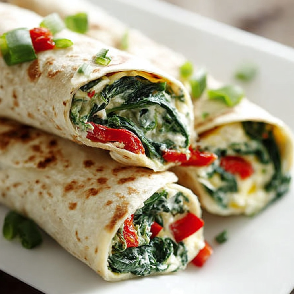 Sliced spinach feta wraps with lemon and herbs on a board