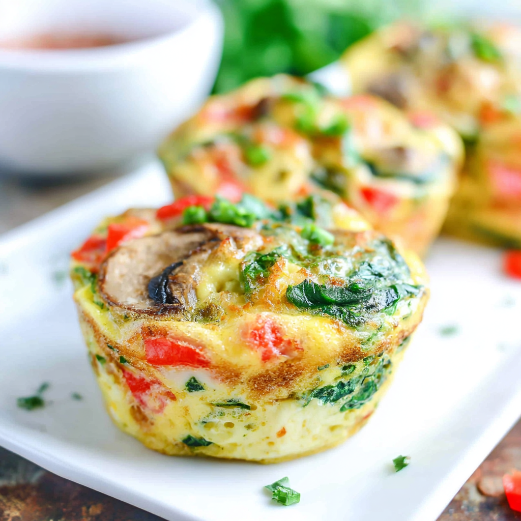 Meal-prepped egg muffin cups stacked in containers for the week