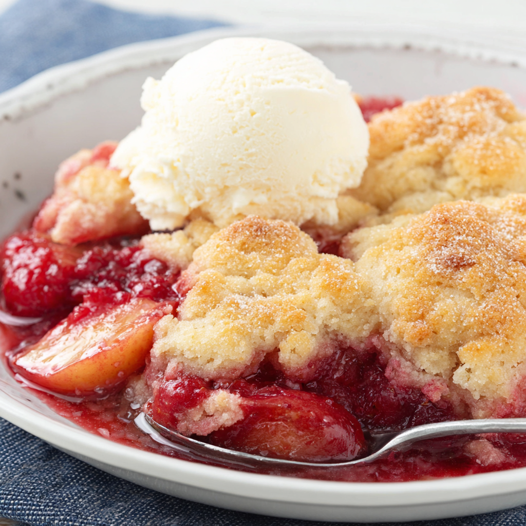 Raspberry & Peach Cobbler