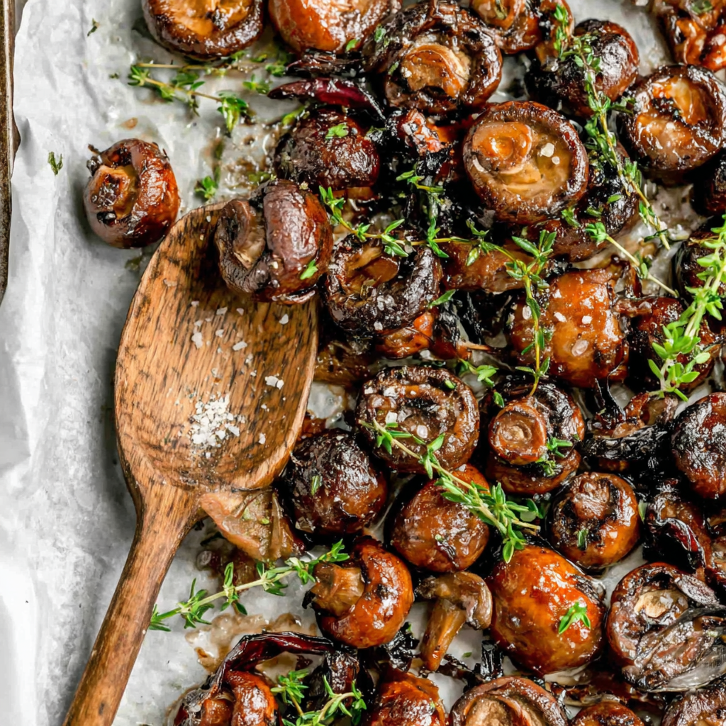 Crispy Roasted Mushrooms with Garlic & Thyme