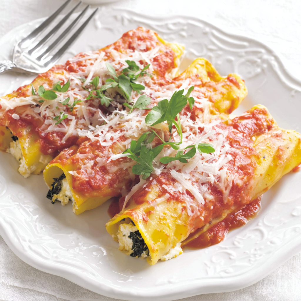 Low FODMAP Manicotti with Kale