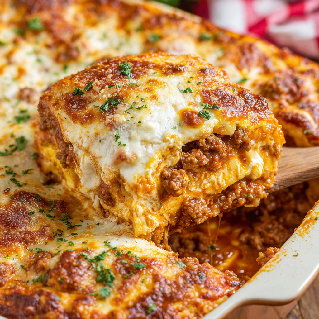 Easy No-Boil Lasagna with Two Meats and Three Cheeses