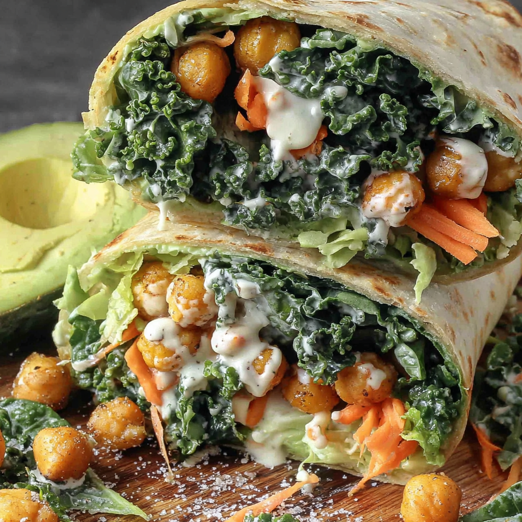 Crunchy Caesar Kale Wrap
