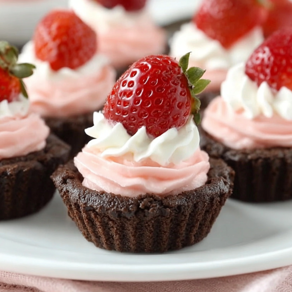 Strawberry Cheesecake Chocolate Cookie Cups