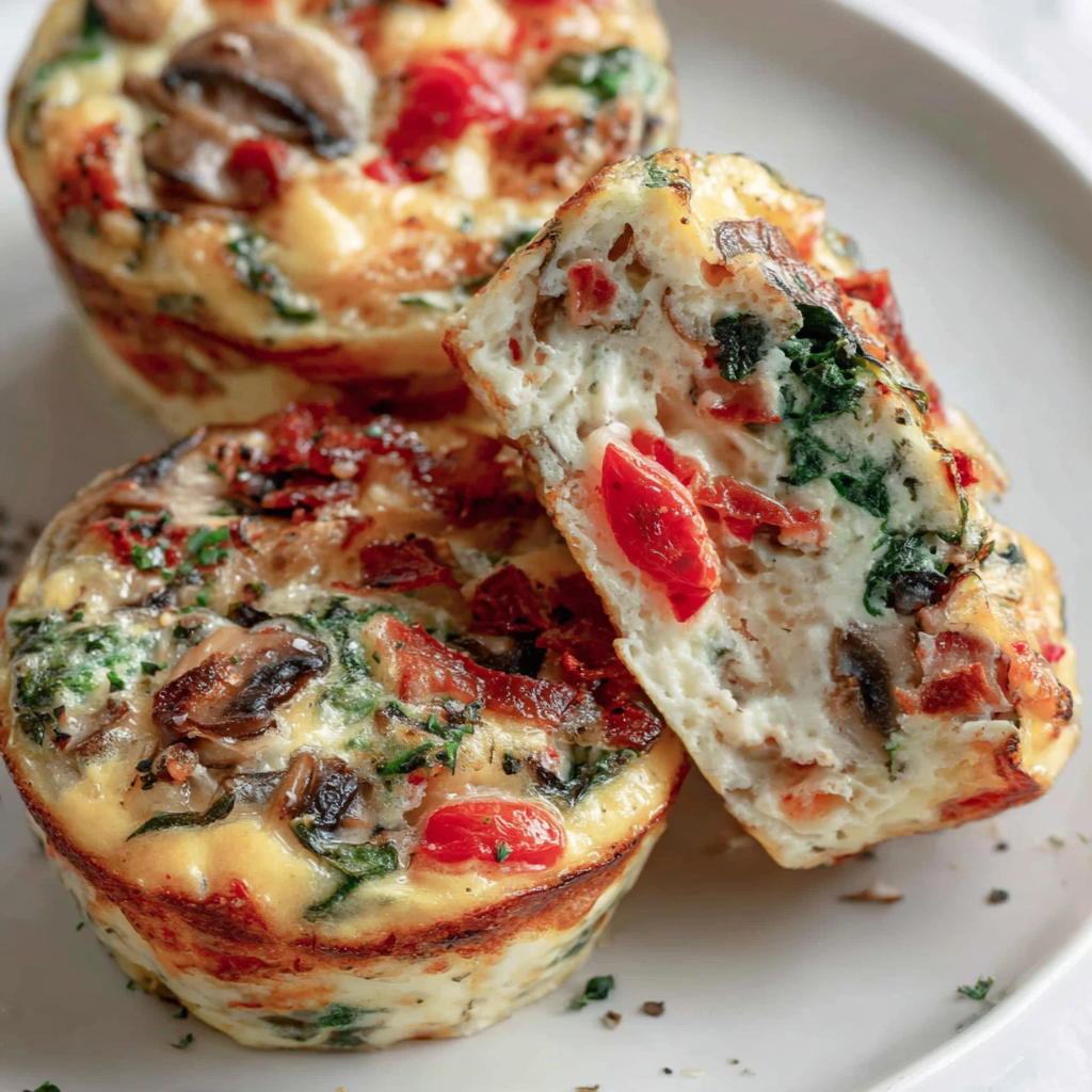 Assorted egg muffins on a cooling rack