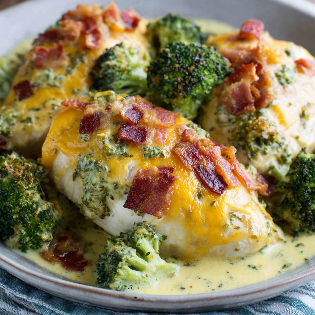 Close up of broccoli and melted cheese