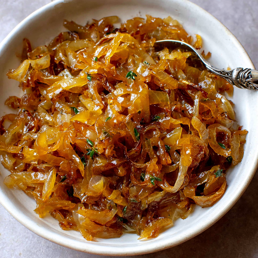 Caramelized onions in a skillet