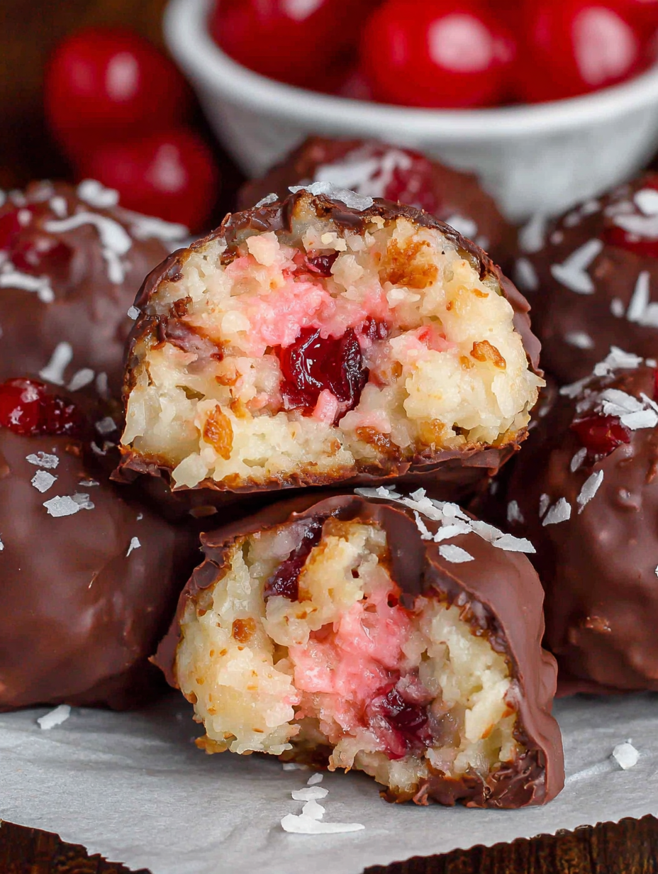Close-up of coconut and pecan filling