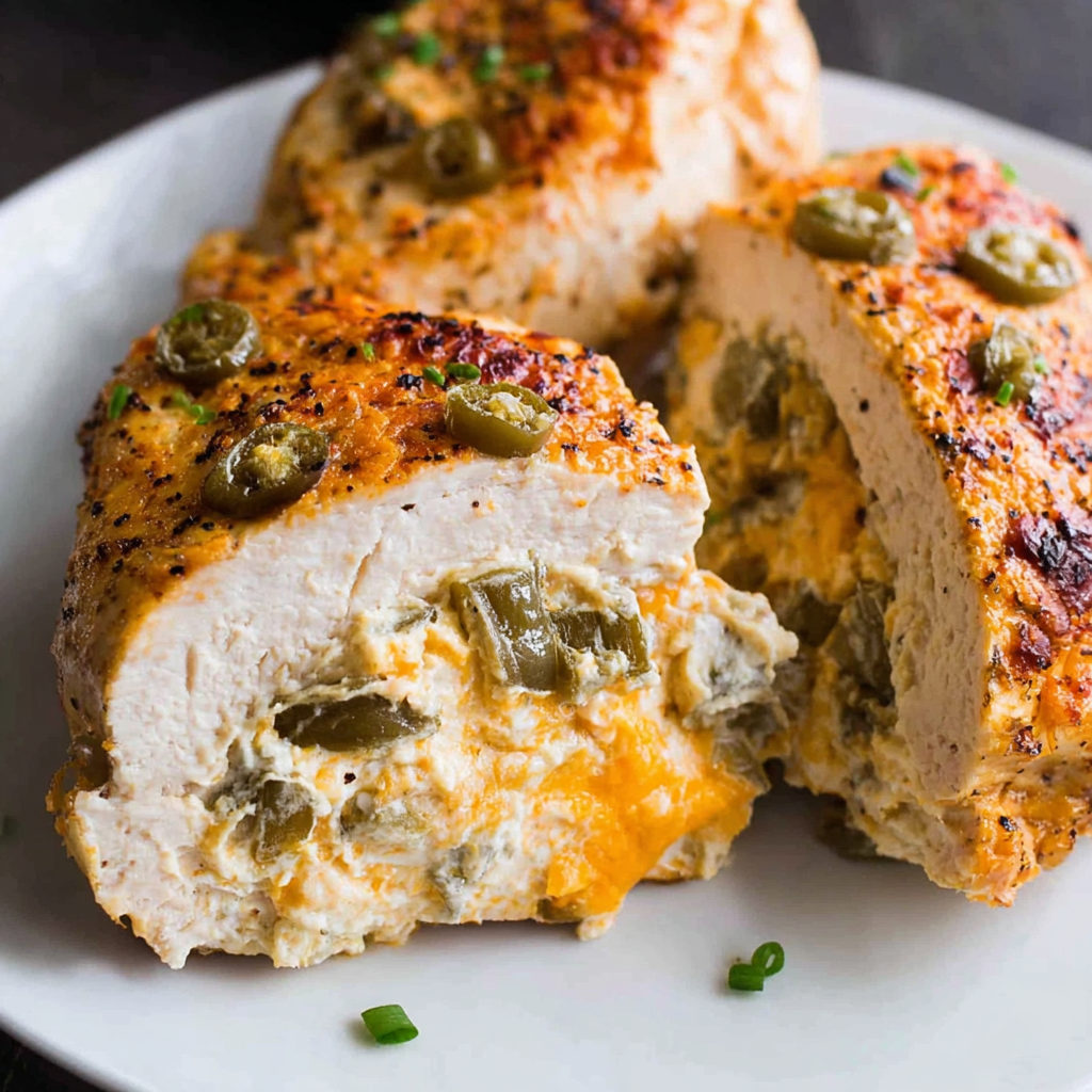 Cream Cheese Stuffed Chicken Breast with Cheddar & Green Chiles