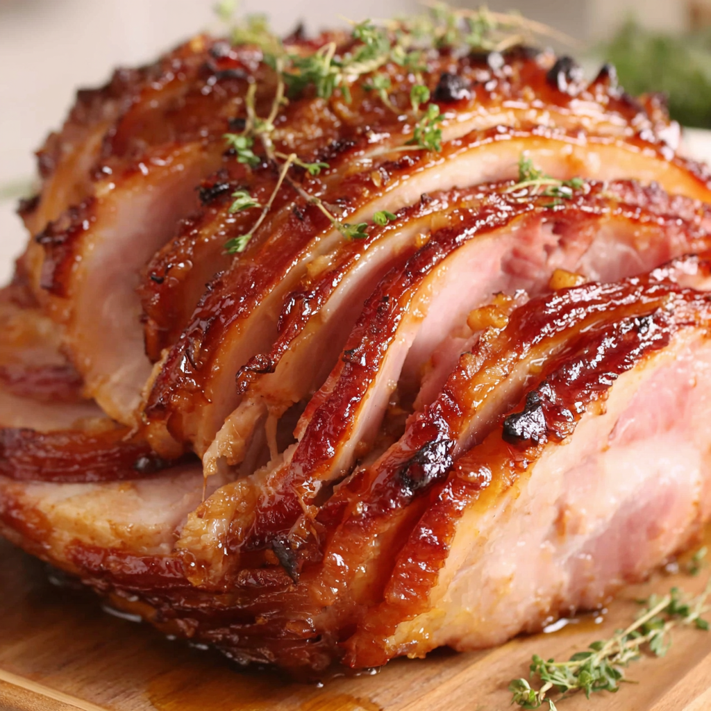 Juicy Bourbon Glazed Spiral Ham