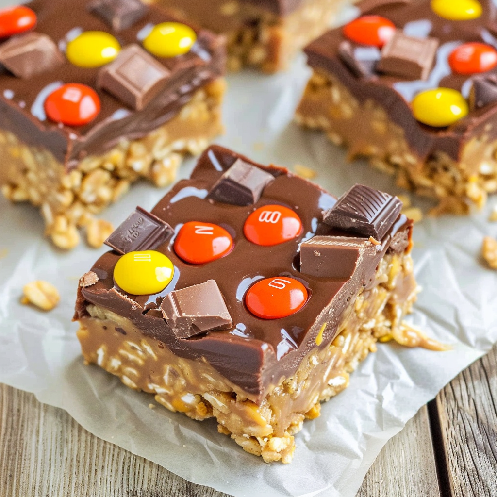No-Bake Chocolate Peanut Butter Candy Bars