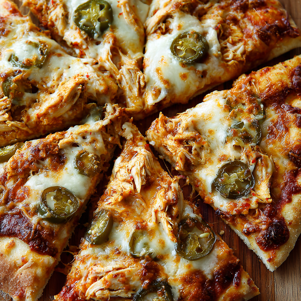 Spicy Chicken and Jalapeño Thin Crust Pizza