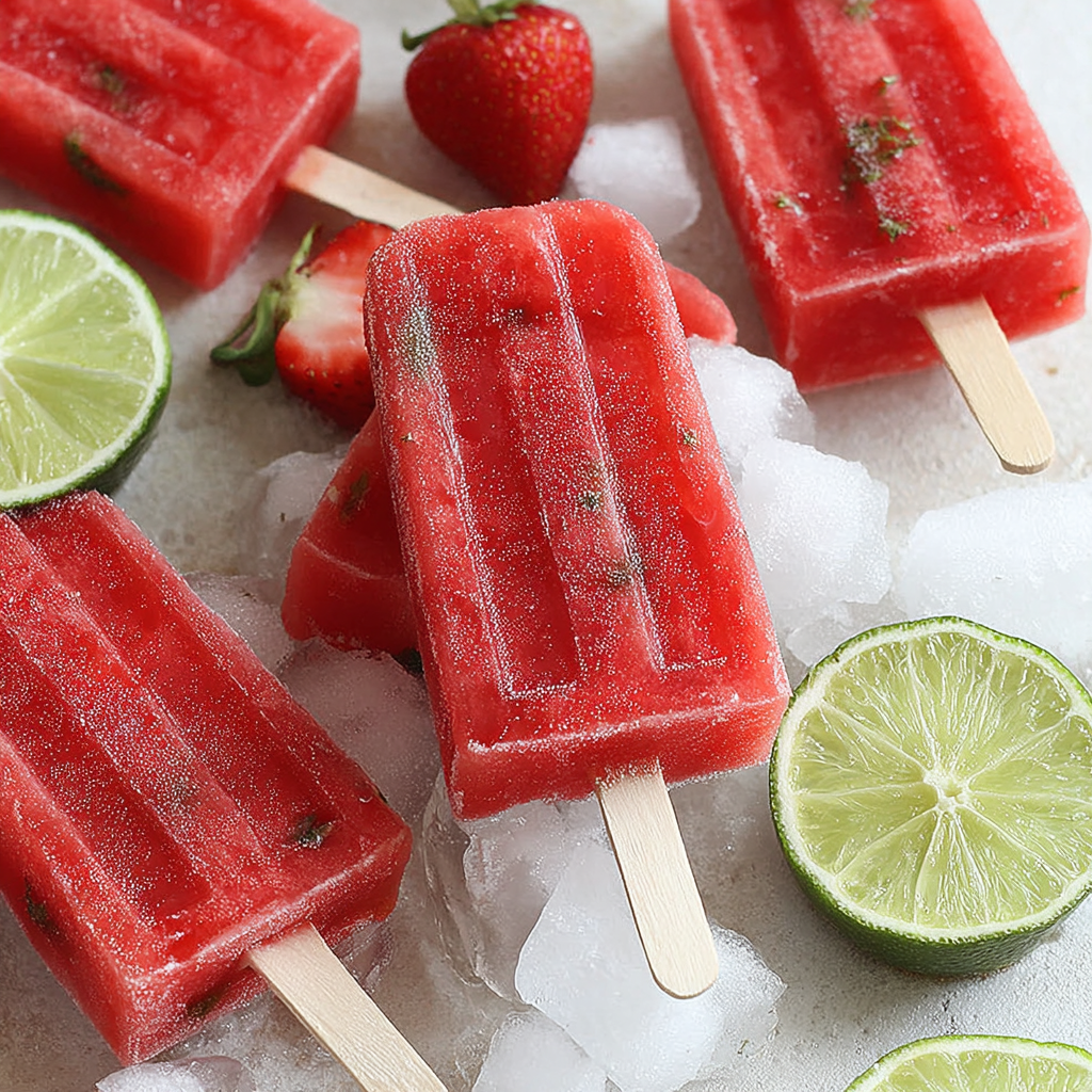 Strawberry Watermelon Popsicles