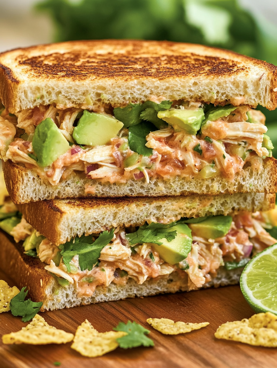 Close up of chipotle chicken salad on a wrap